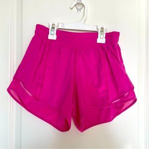 LuluLemon  Sonic Pink Lined 4 inch Shorts